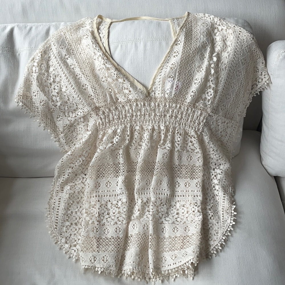 Cream / White Target Swimsuit Coverup